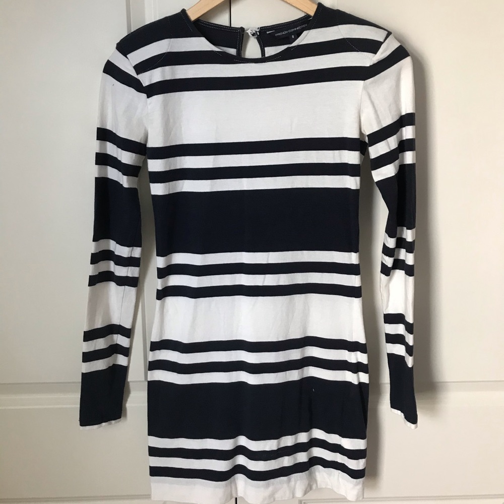 French Connection Long Sleeve Stripe Dress
